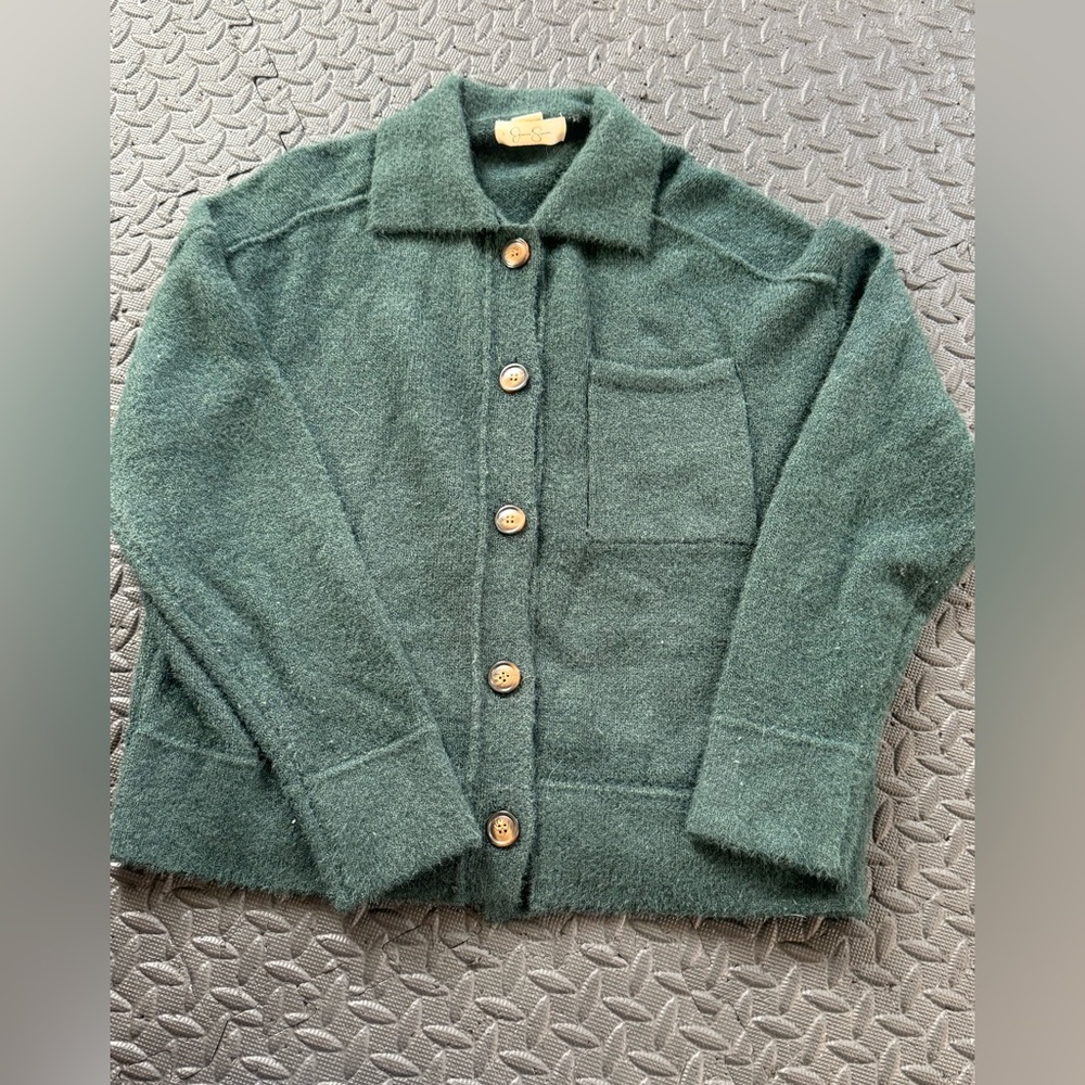Jessica Simpson Deep Green fuzzy sweater